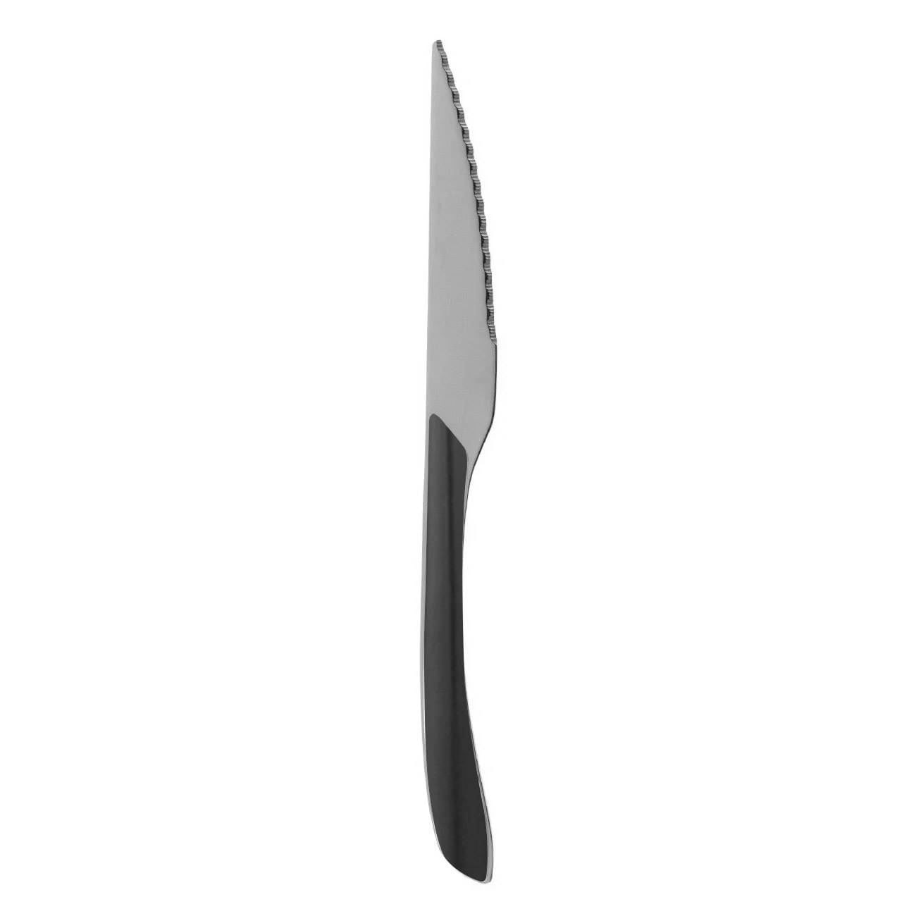 Cutit inox, 23cm, maner negru, usor zimtat — imaginea 2