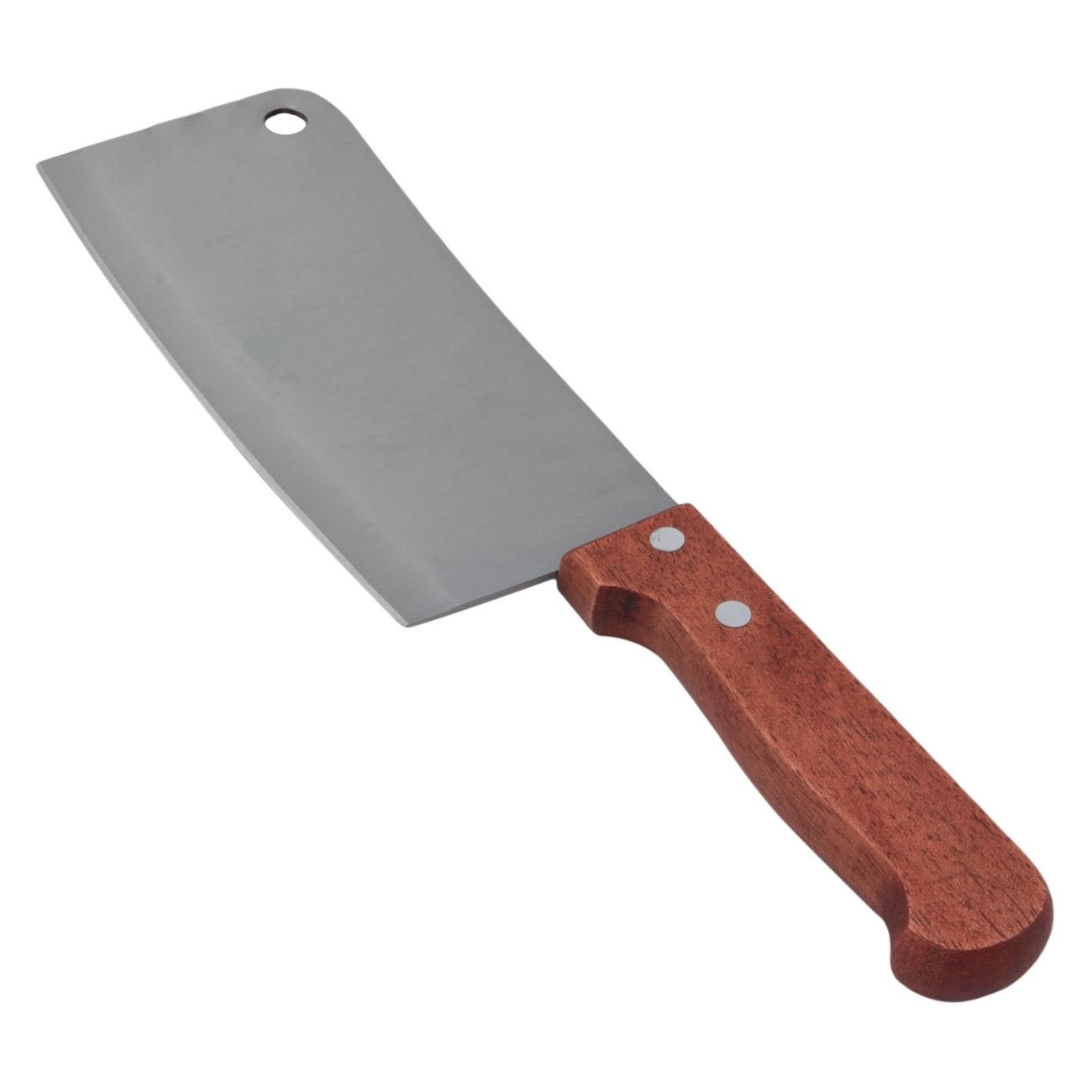 Cutit satar chinezesc, lama inoxidabila, maner lemn, 30cm — imaginea 3