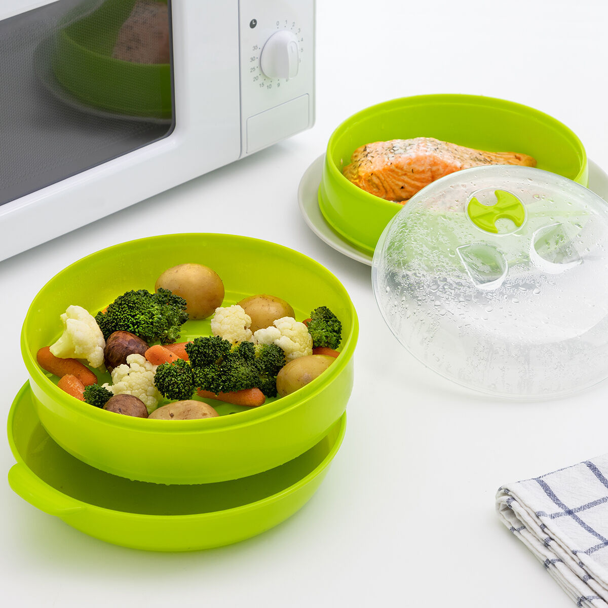 Aparat de Gatit la Aburi Dublu pentru Microunde Codowave InnovaGoods