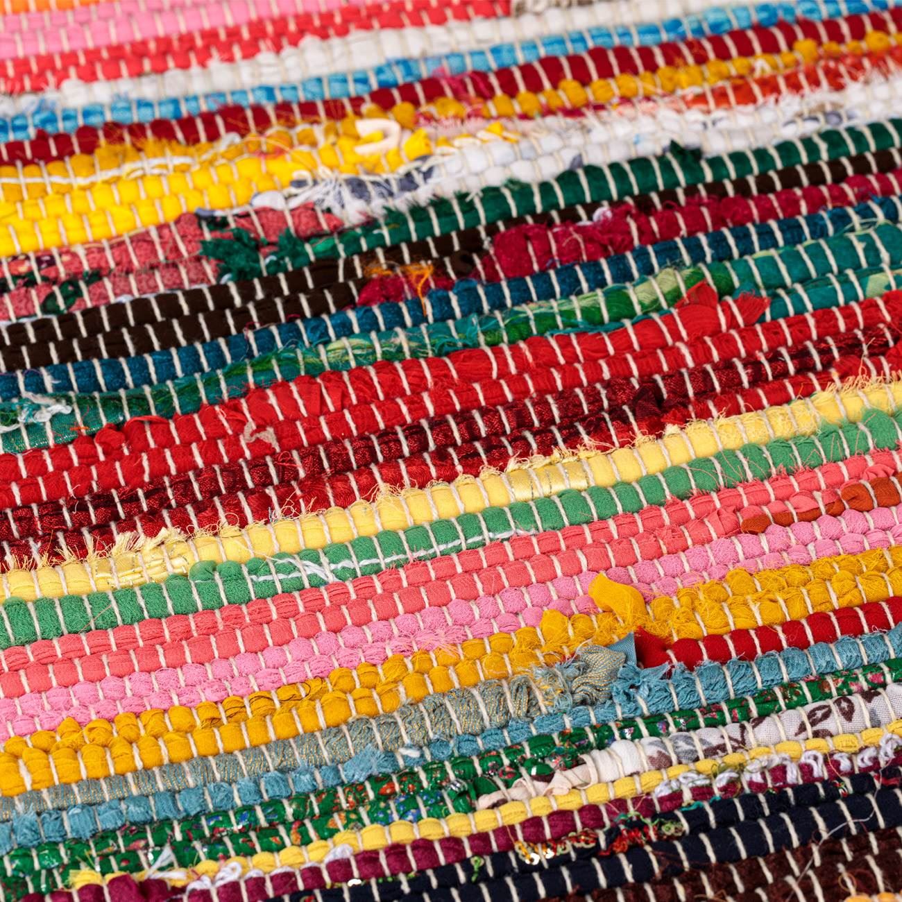 Covor tesut, model multicolor, bumbac, dimensiuni 70x 100 cm