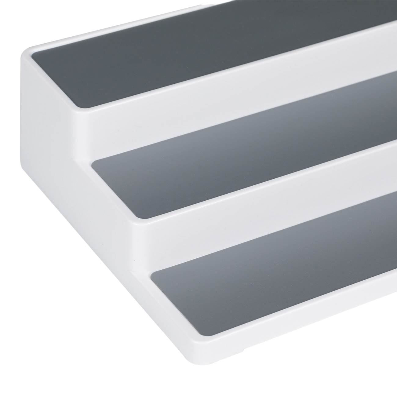 Raft condimente, 3 nivele, plastic, alb-gri, 36.5 x 24 x 8.5 cm — imaginea 2
