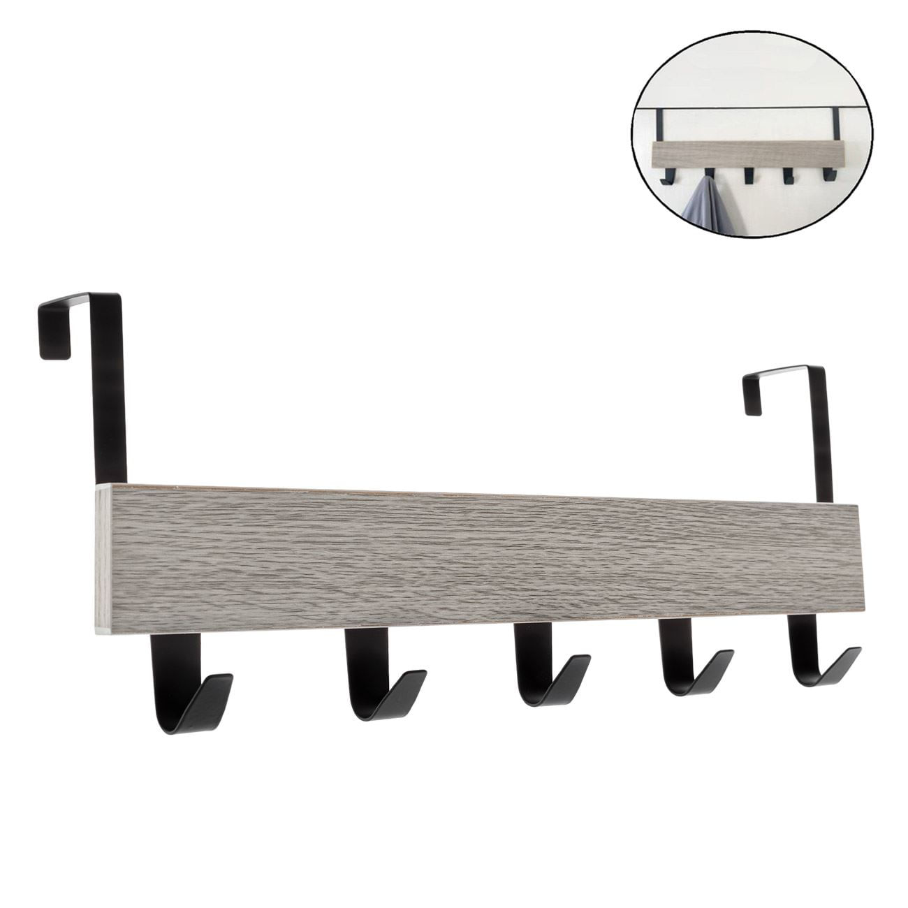 Cuier usa, model 5 carlige, gri, dimensiuni 38 x 7 x 16 cm — imaginea 3