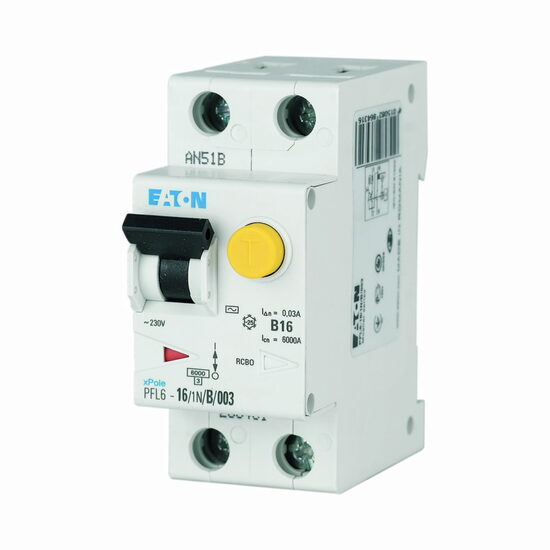 Siguranta intrerupator automat diferential, 10A 1P si N C 6KA 30mA Eaton 286465