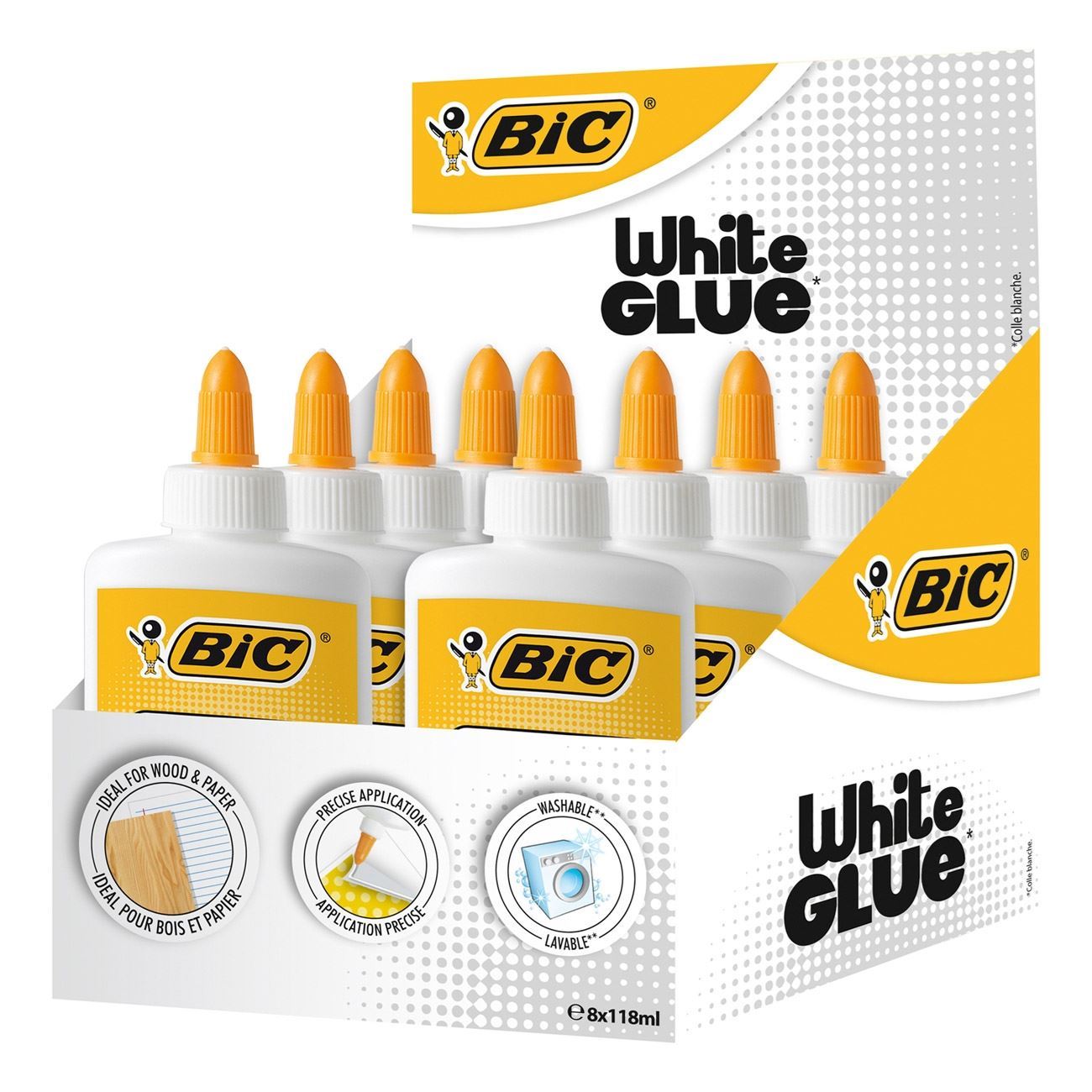 Adeziv alb, bic, white glue, capacitate 118 ml, set 8 bucati - imagine 3