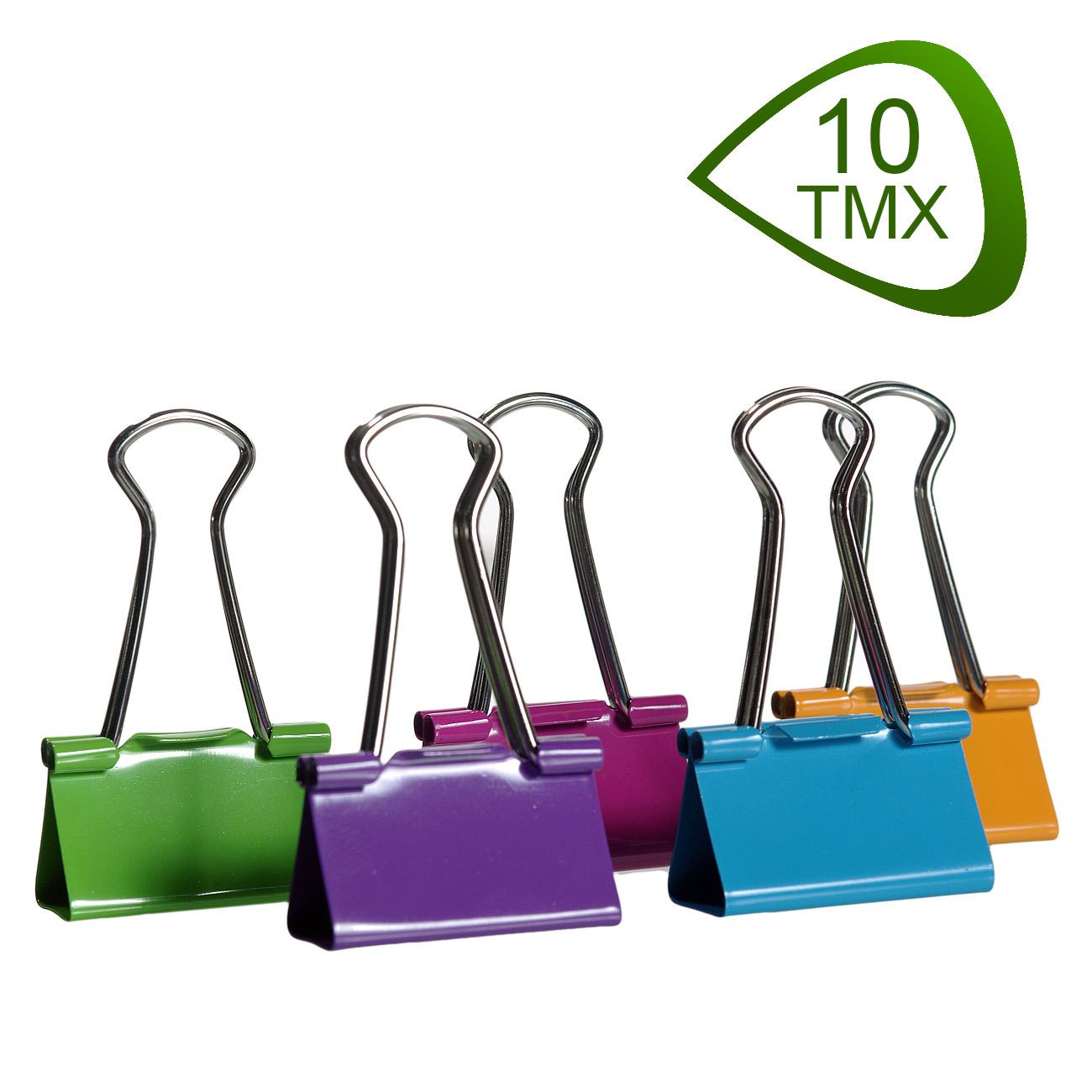 Clipsuri metalice birou, 32mm, multicolor, set 10 bucati