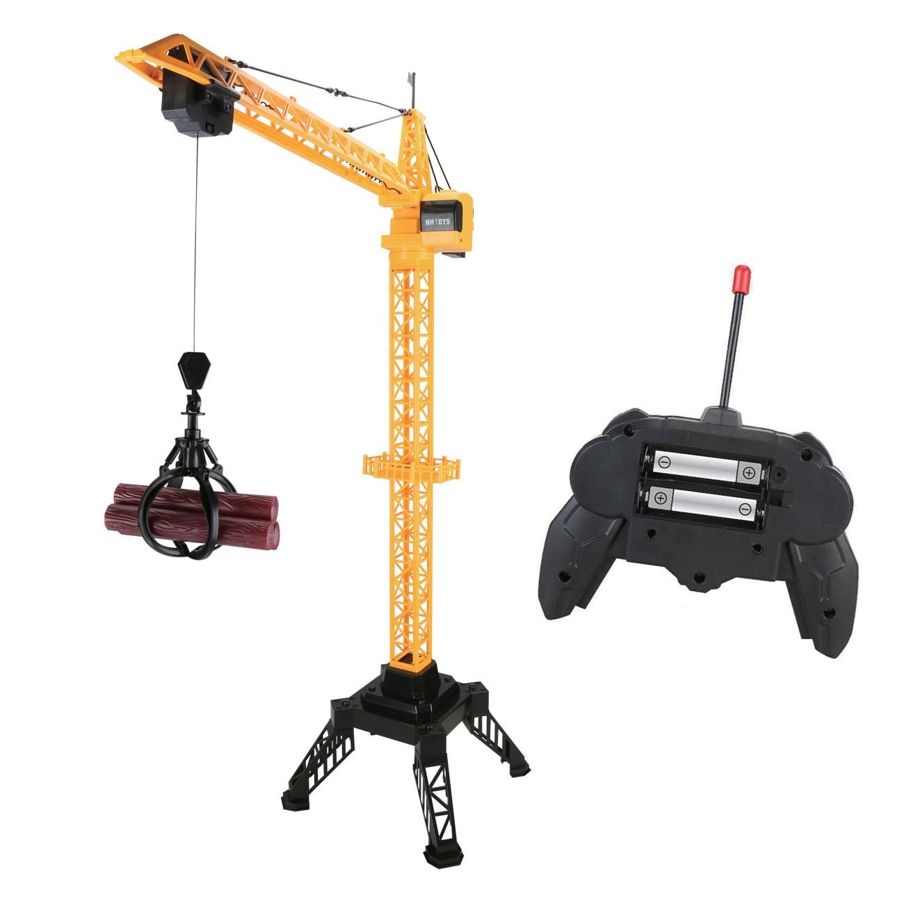 Macara cu telecomanda, rc, inaltime totala 120cm, rotire 360°, baterii aa, galbena