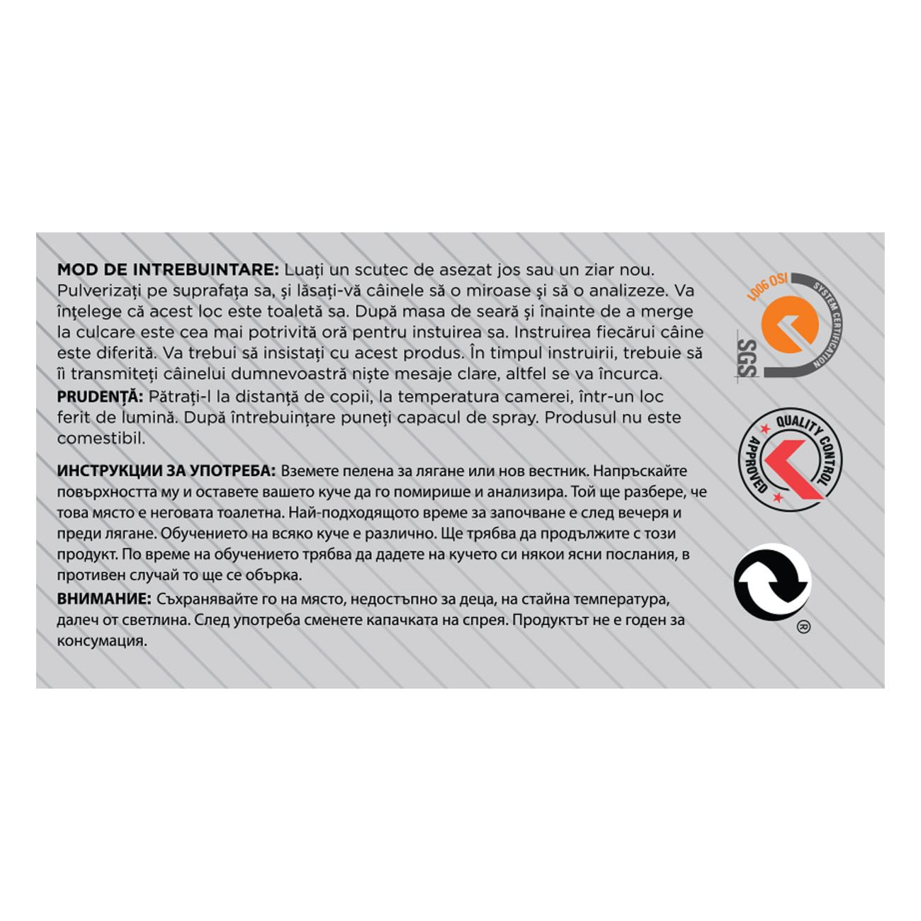 Spray educational caini, apet, capacitate 120ml, ph 6-7