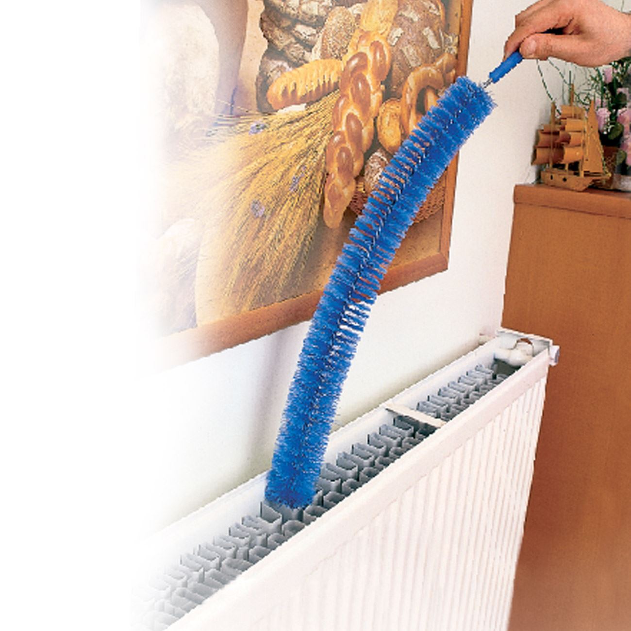 Perie curatat calorifer, lungime 69cm, albastru/gri - 1 | YEO