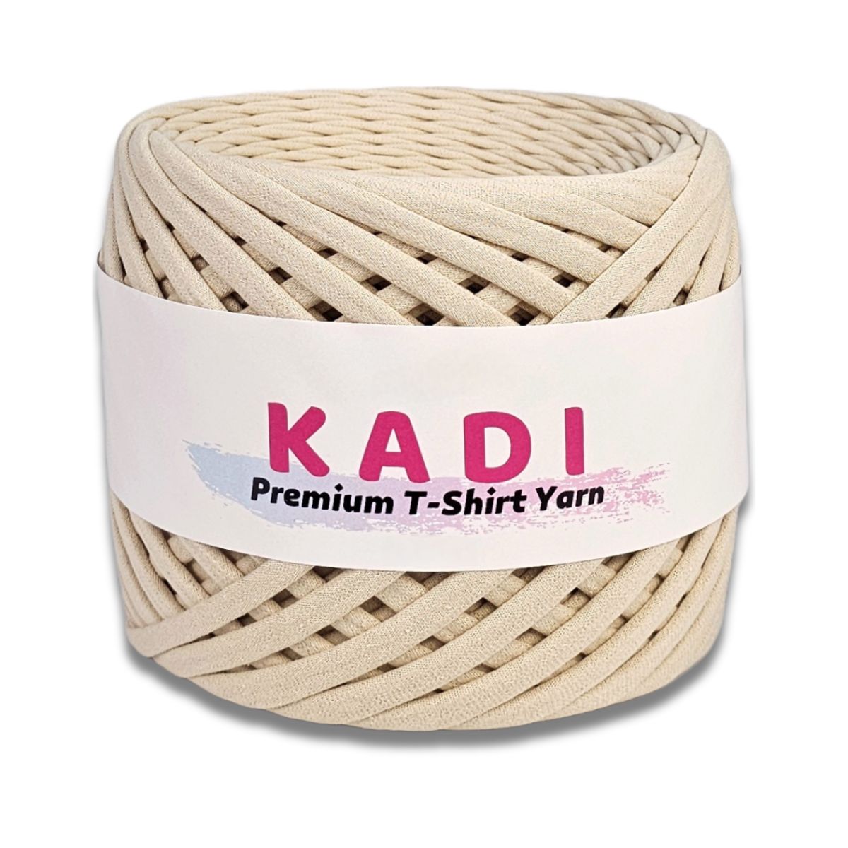 Fir panglica pentru crosetat tricotat si macrame, KaDi Extra Small, 3-5 mm, 110 m, 100% bumbac, culoare Sahara - 1 | YEO
