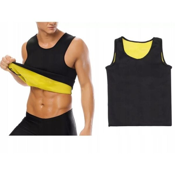 Maiou de slabit pentru barbati din neopren, L - XXXL, Calitate premium, Negru/Galben, L - 2 | YEO