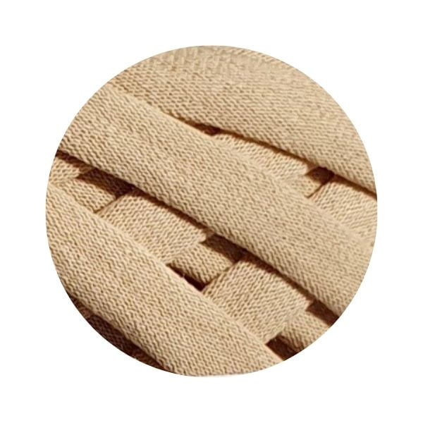 Fir panglica pentru crosetat tricotat si macrame, KaDi Small, 5-7 mm, 110 m, 100% bumbac, culoare Sahara