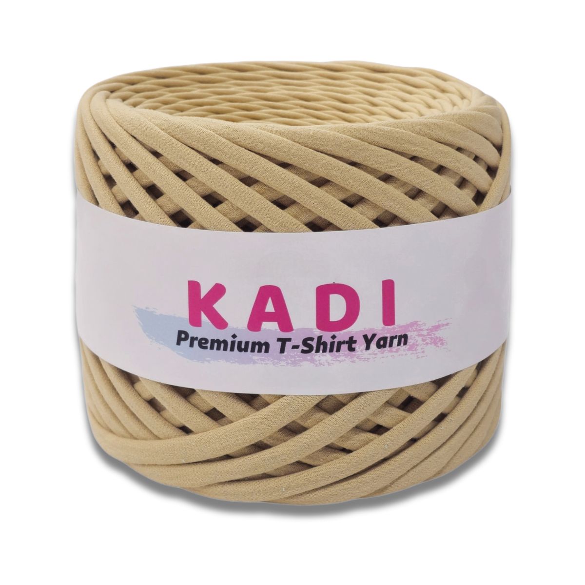 Fir panglica pentru crosetat tricotat si macrame, KaDi Extra Small, 3-5 mm, 110 m, 100% bumbac, culoare Bej