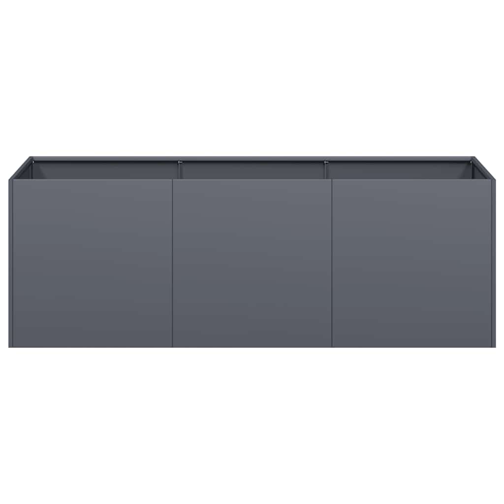 Jardiniera Antracit 120x40x40 cm Otel laminat la rece - 3 | YEO