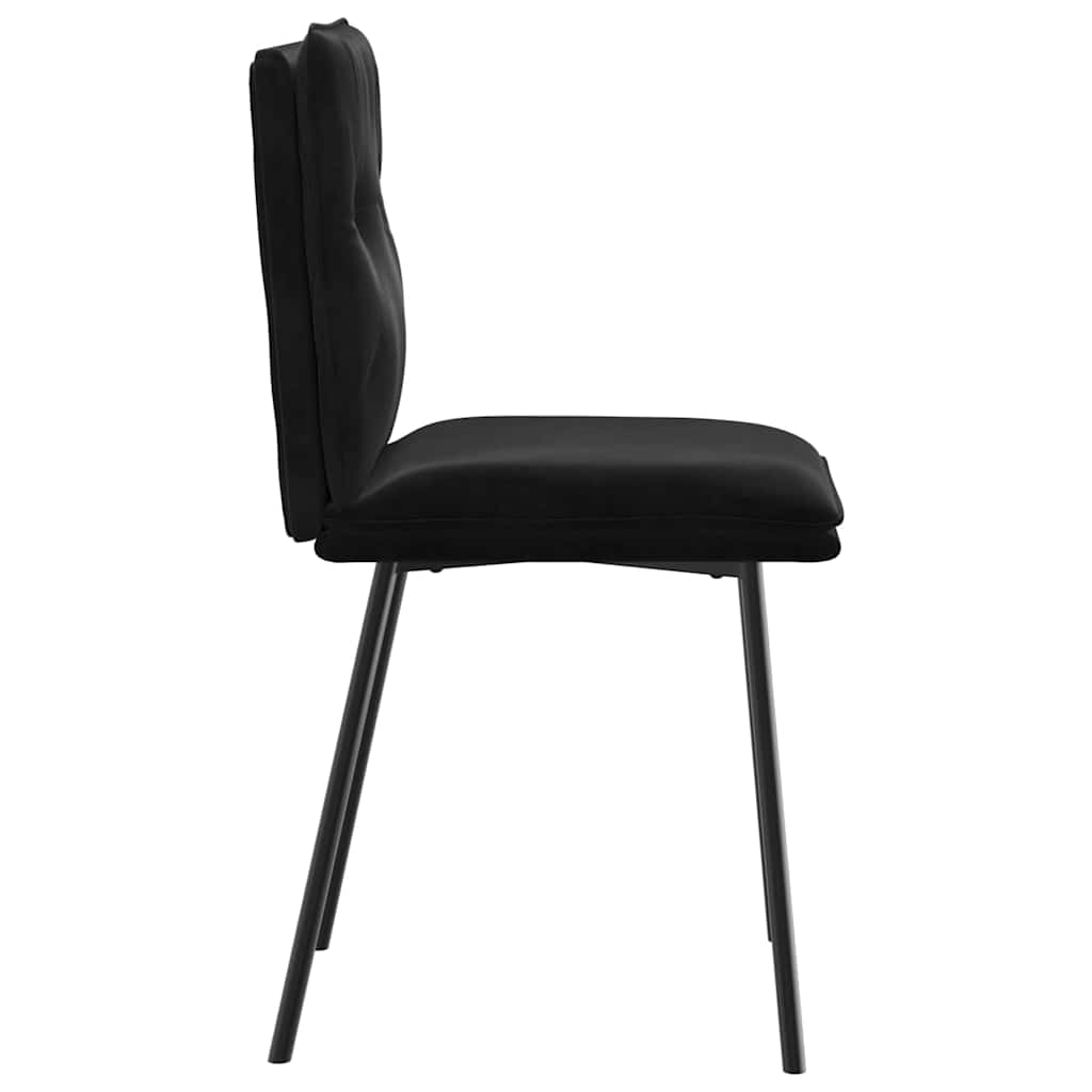 Scaune de bucatarie, 4 buc., negru, catifea — imaginea 5