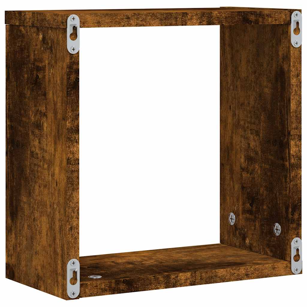 Rafturi cuburi de perete 6 buc Stejar afumat 30x15x30 cm — imaginea 8