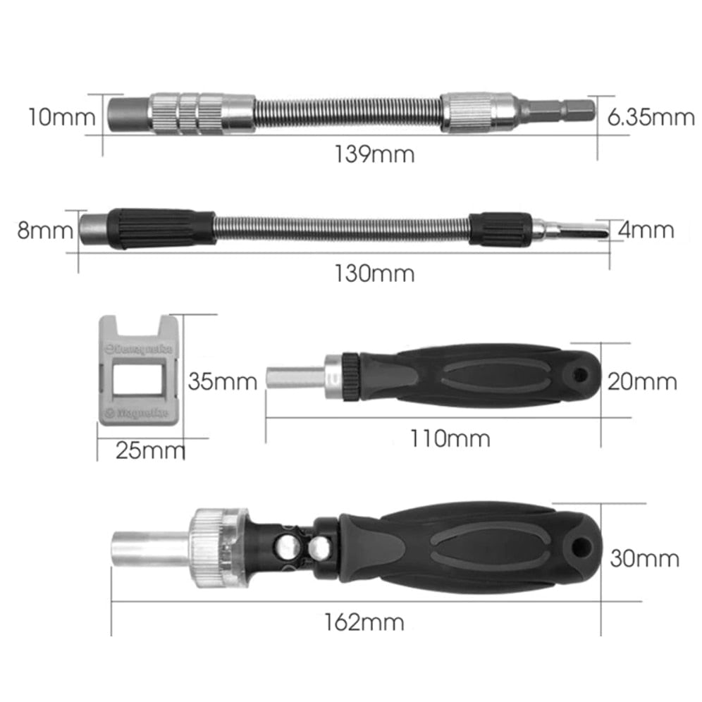 Trusa de Biti si Tubulare cu Clichet - Set complet surubelnita, torx, mini tubulare — imaginea 7