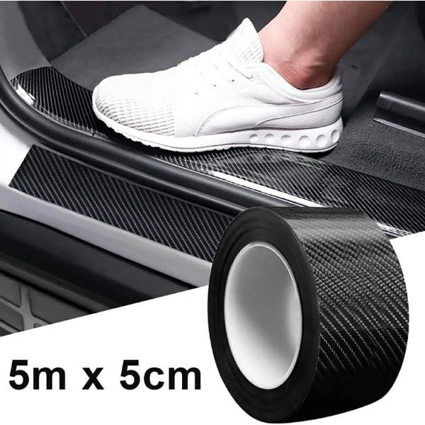 Banda Adeziva Carbon pentru Protectie si Tuning, Interior sau Exterior Auto, 5x500cm, Negru - imagine 2