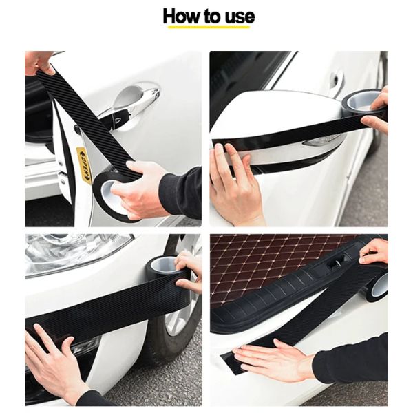 Banda Adeziva Carbon pentru Protectie si Tuning, Interior sau Exterior Auto, 5x500cm, Negru - imagine 6