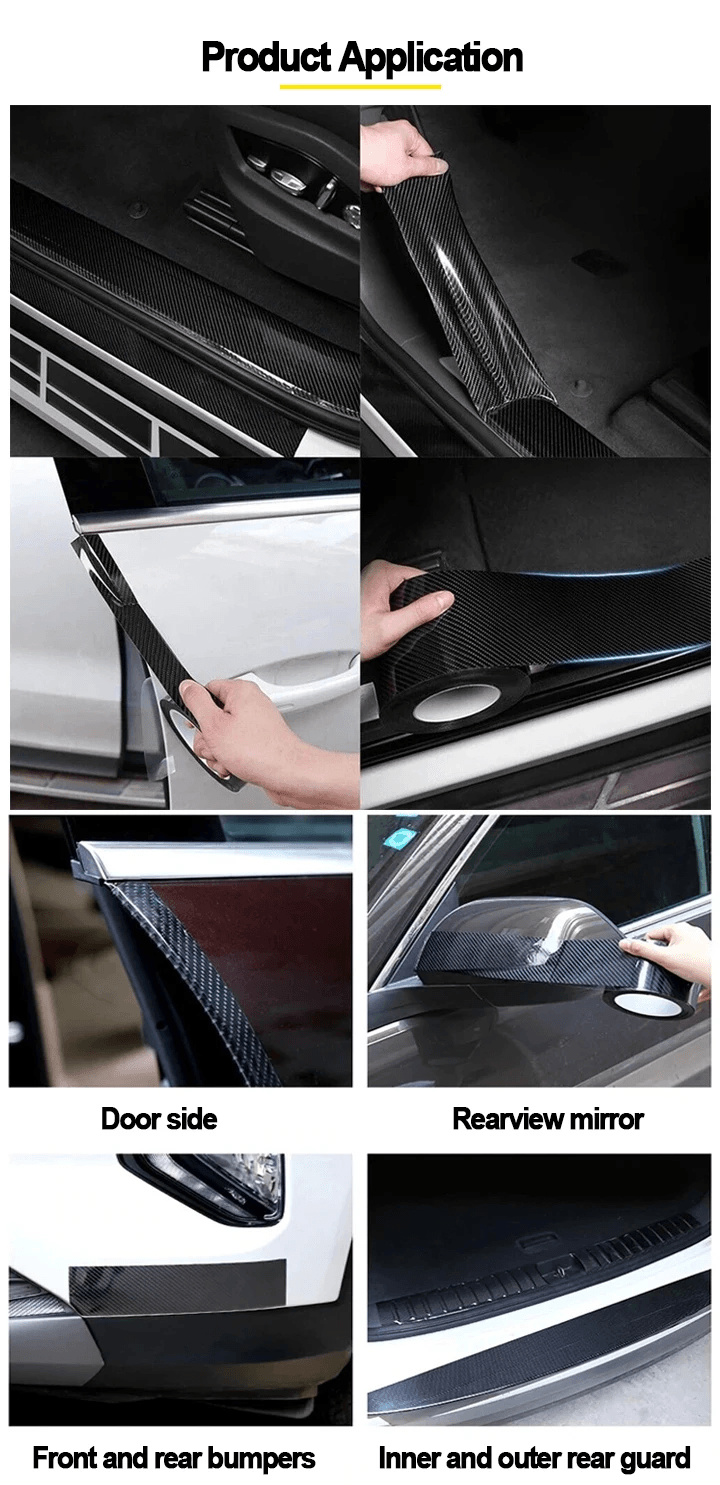 Banda Adeziva Carbon pentru Protectie si Tuning, Interior sau Exterior Auto, 5x500cm, Negru - imagine 9