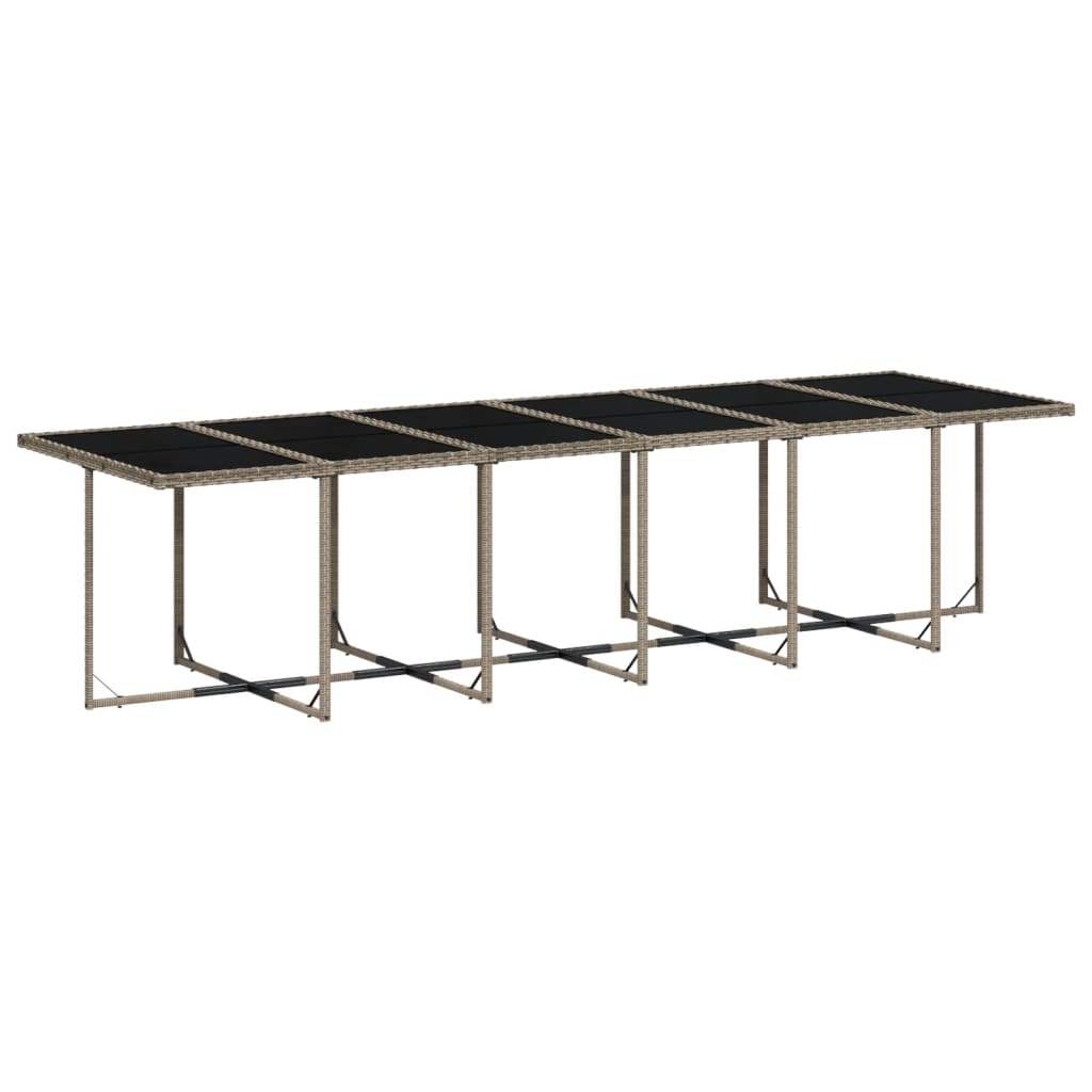 Set mobilier de gradina cu perne, 13 piese, gri, poliratan — imaginea 4
