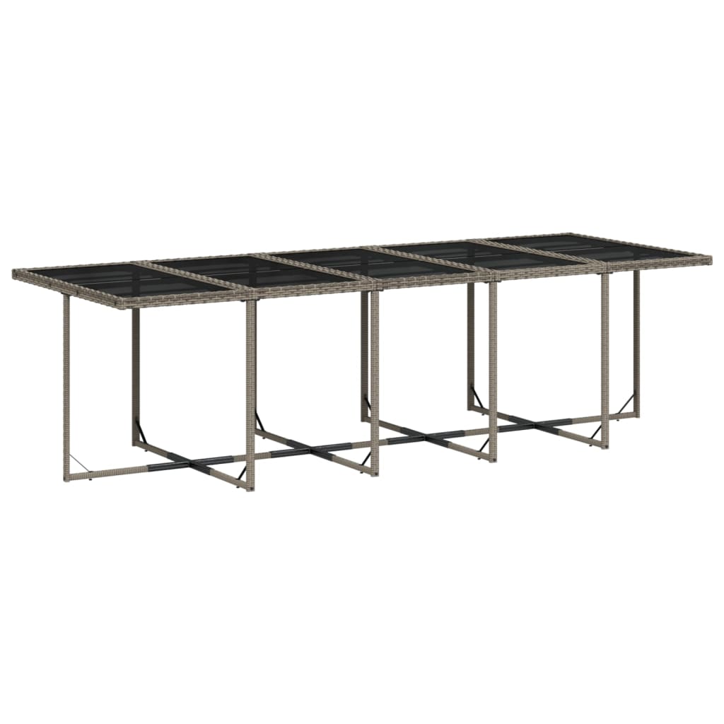 Set mobilier de gradina cu perne, 15 piese, gri, poliratan — imaginea 4