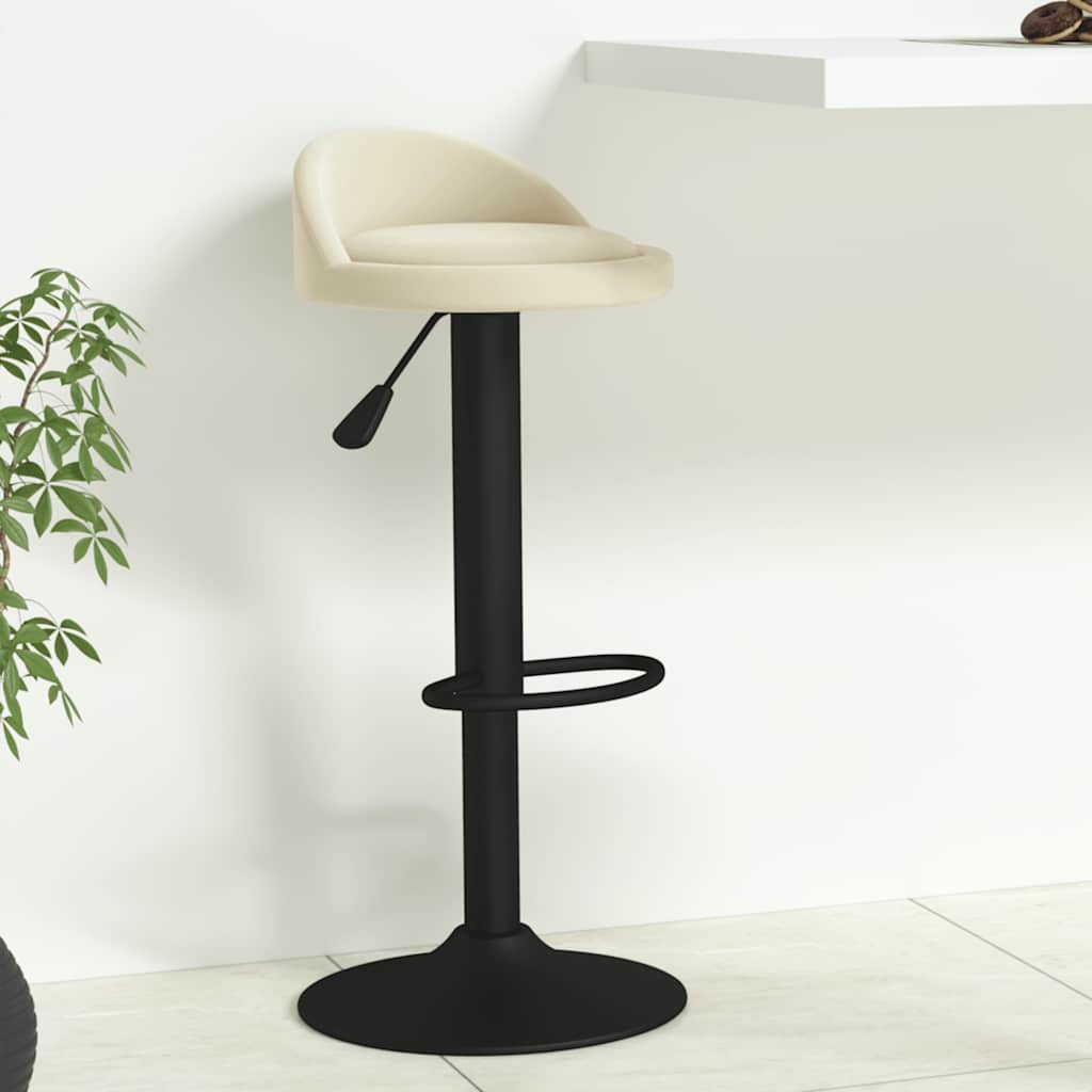 Scaun de bar, crem, catifea — imaginea 2