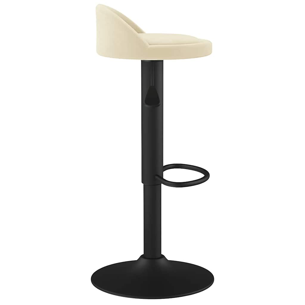 Scaun de bar, crem, catifea — imaginea 4