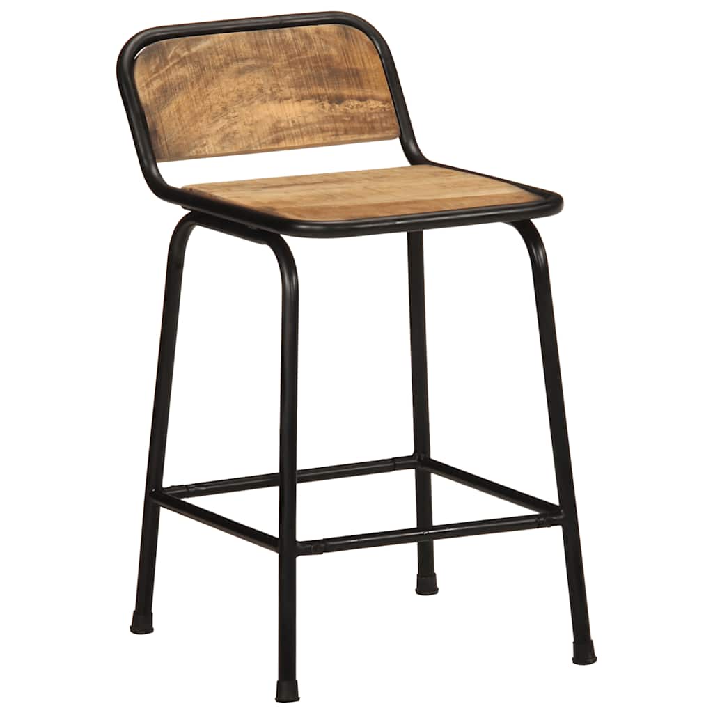 Scaune de bar 2 buc 46x35,5x70 cm Lemn masiv Mango brut — imaginea 10