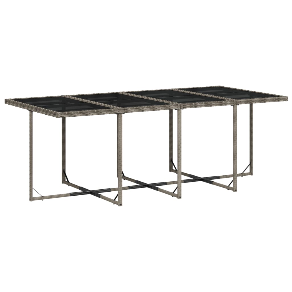 Set mobilier de gradina cu perne, 13 piese, gri, poliratan — imaginea 4