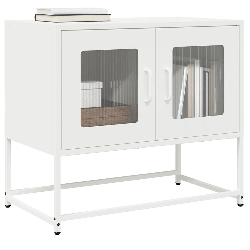 Dulap TV, alb, 68x39x60,5 cm, otel laminat la rece — imaginea 2