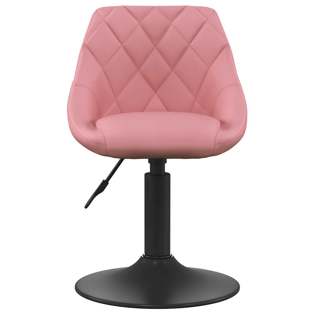 Scaune de bucatarie pivotante, 2 buc., roz, catifea — imaginea 4