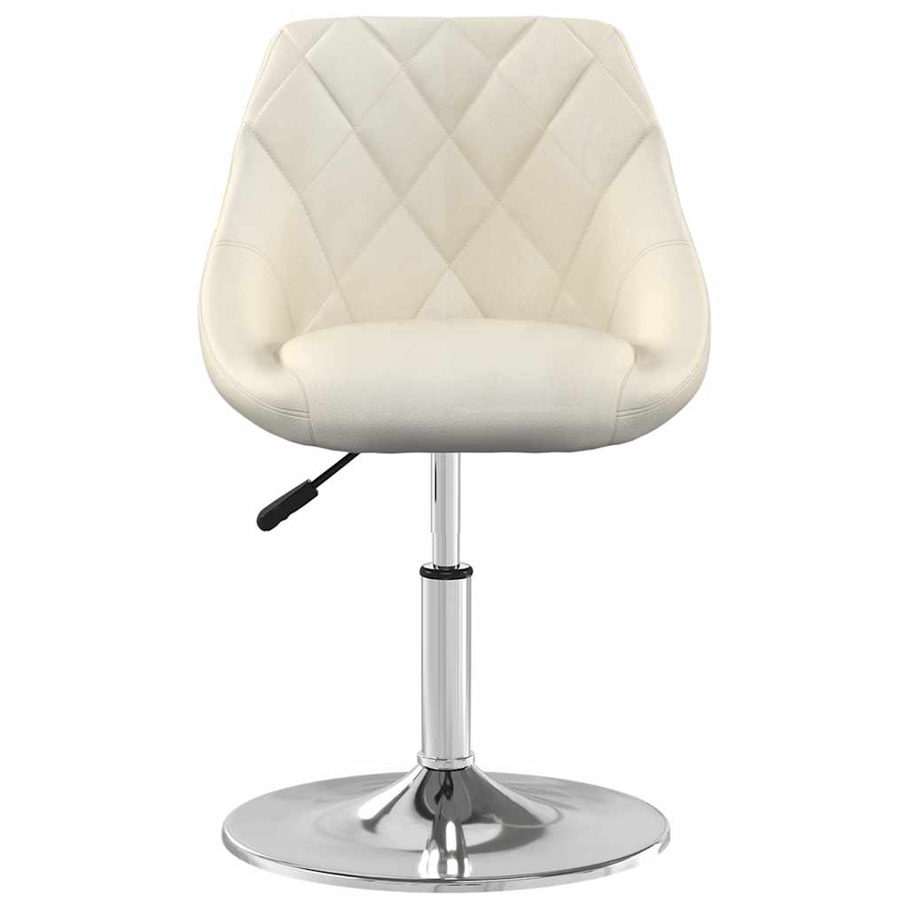 Scaune de bucatarie pivotante, 2 buc., crem, catifea — imaginea 4