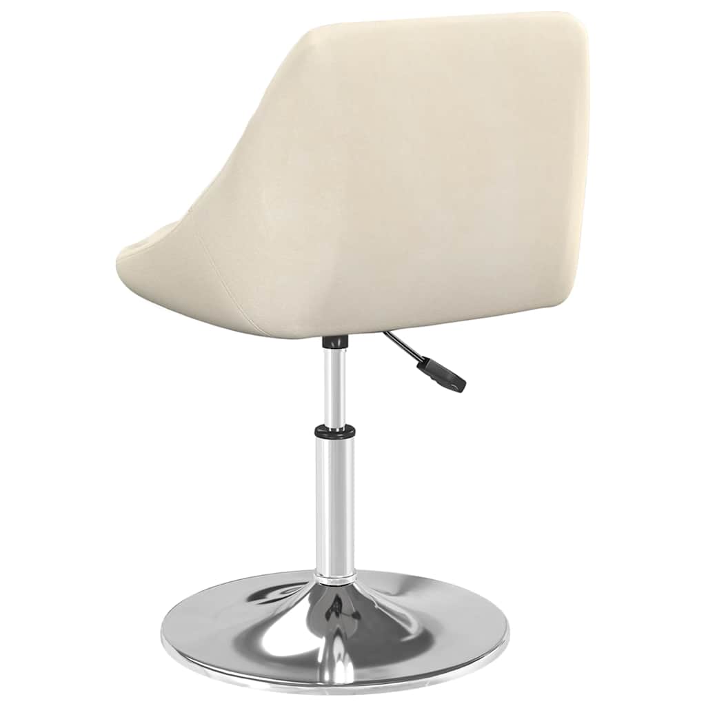 Scaune de bucatarie pivotante, 2 buc., crem, catifea — imaginea 6