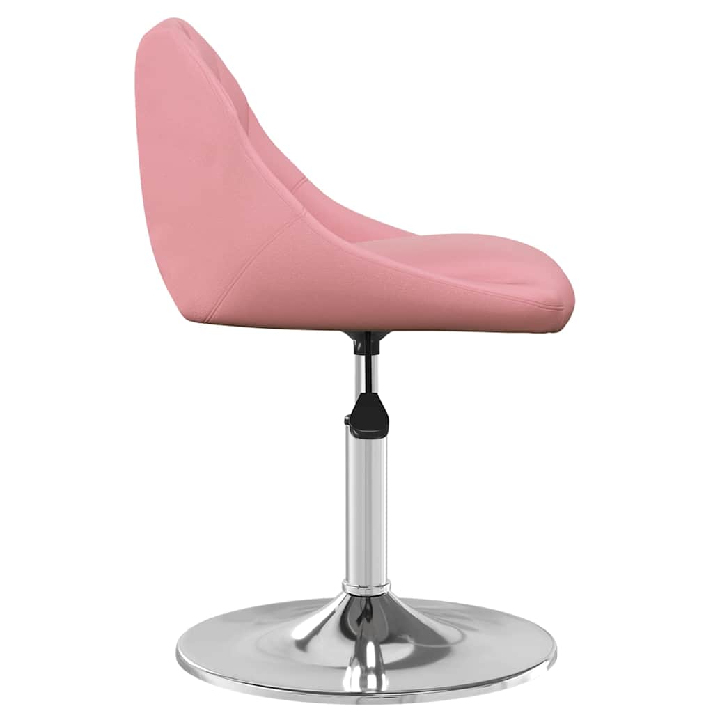 Scaune de bucatarie pivotante, 2 buc., roz, catifea — imaginea 5