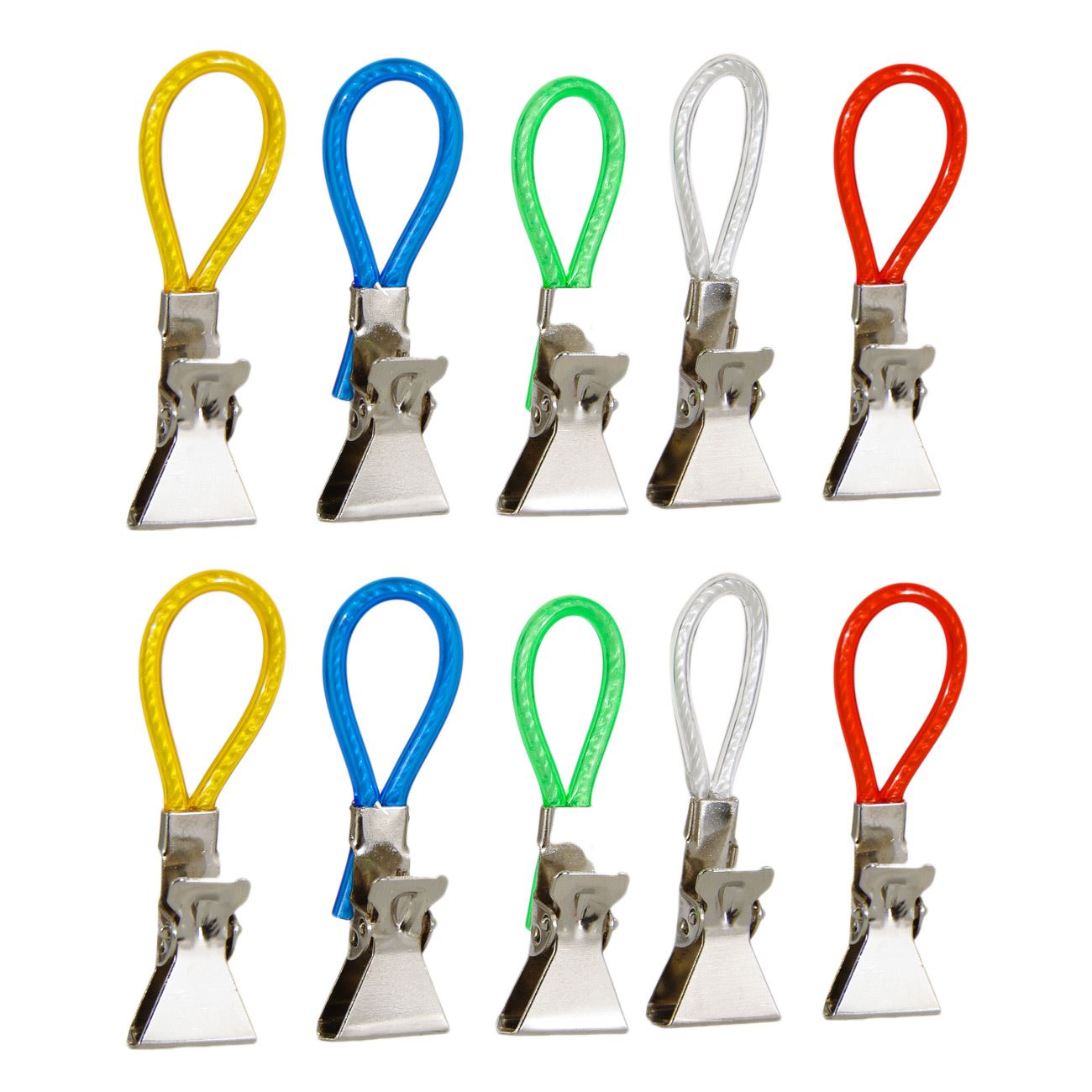 Set carlige metalice, clipsuri, multicolor, 10 bucati