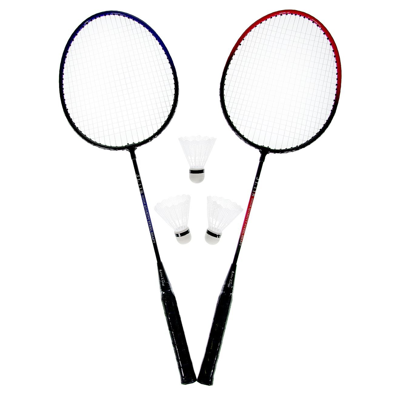 Set rachete badminton, 2 bucati, plastic, 3 fluturasi, 65 cm - 1 | YEO