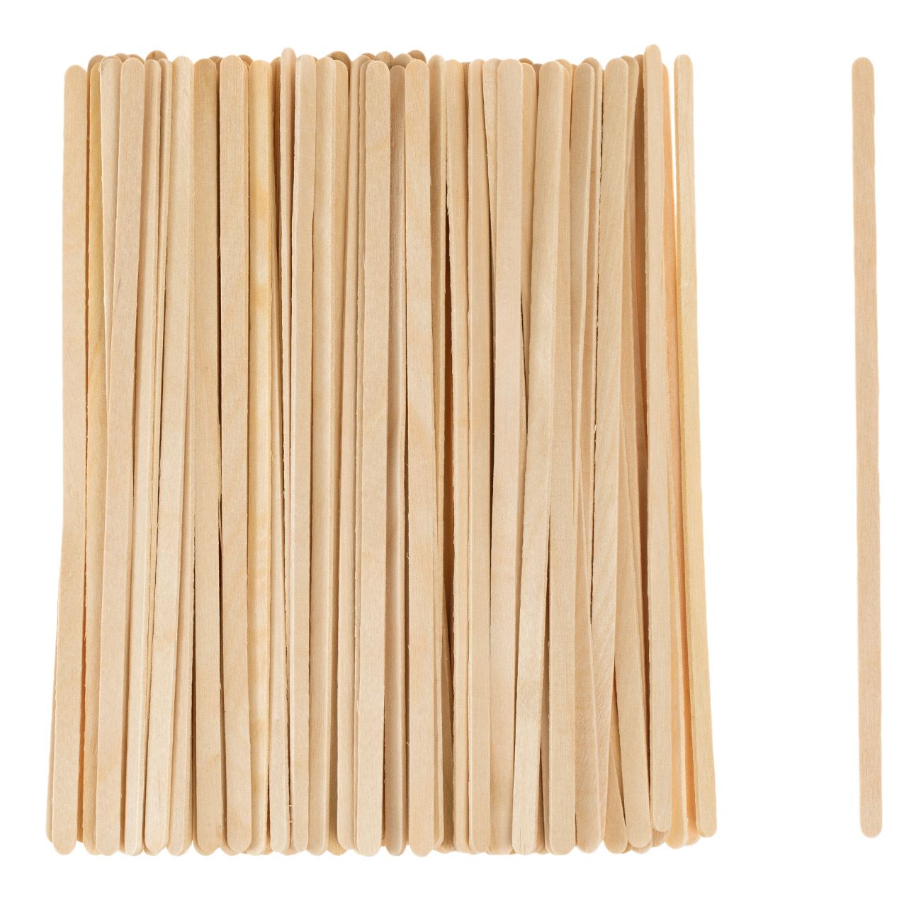 Set betisoare lemn pentru creatii, culoare naturala, dimensiuni 19 x0.5 cm, 100 bucati