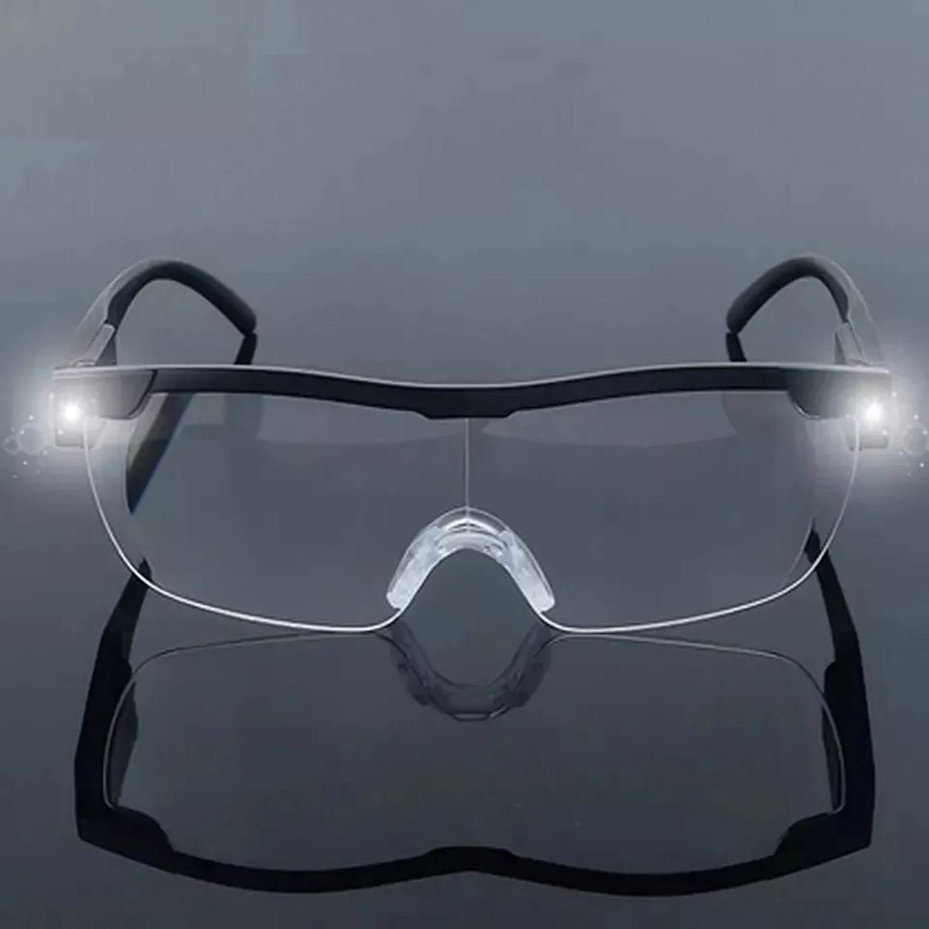 Ochelari cu lupa, zoom vision, led-uri ultra bright, reincarcabili usb, compatible cu ochelari de prescriptie, negru