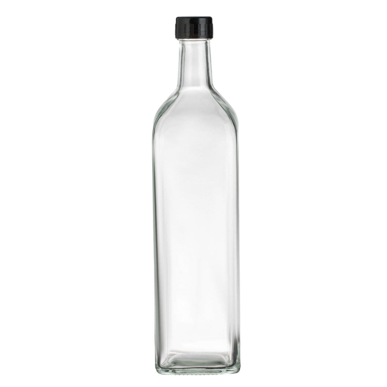 Recipient ulei sticla, capac filetat, capacitate 1l, transparent