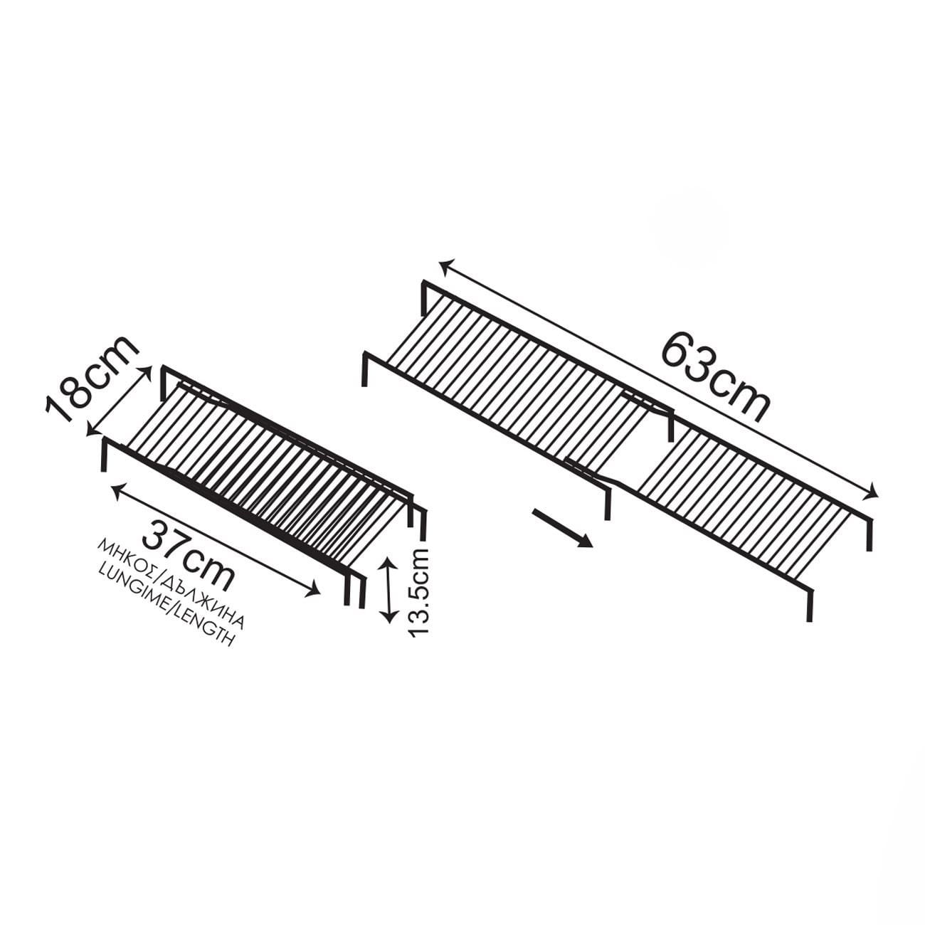 Raft organizator extensibil, metalic, alb, 37 x 16 x 13.5 cm, greutate maxima 8 kg — imaginea 3