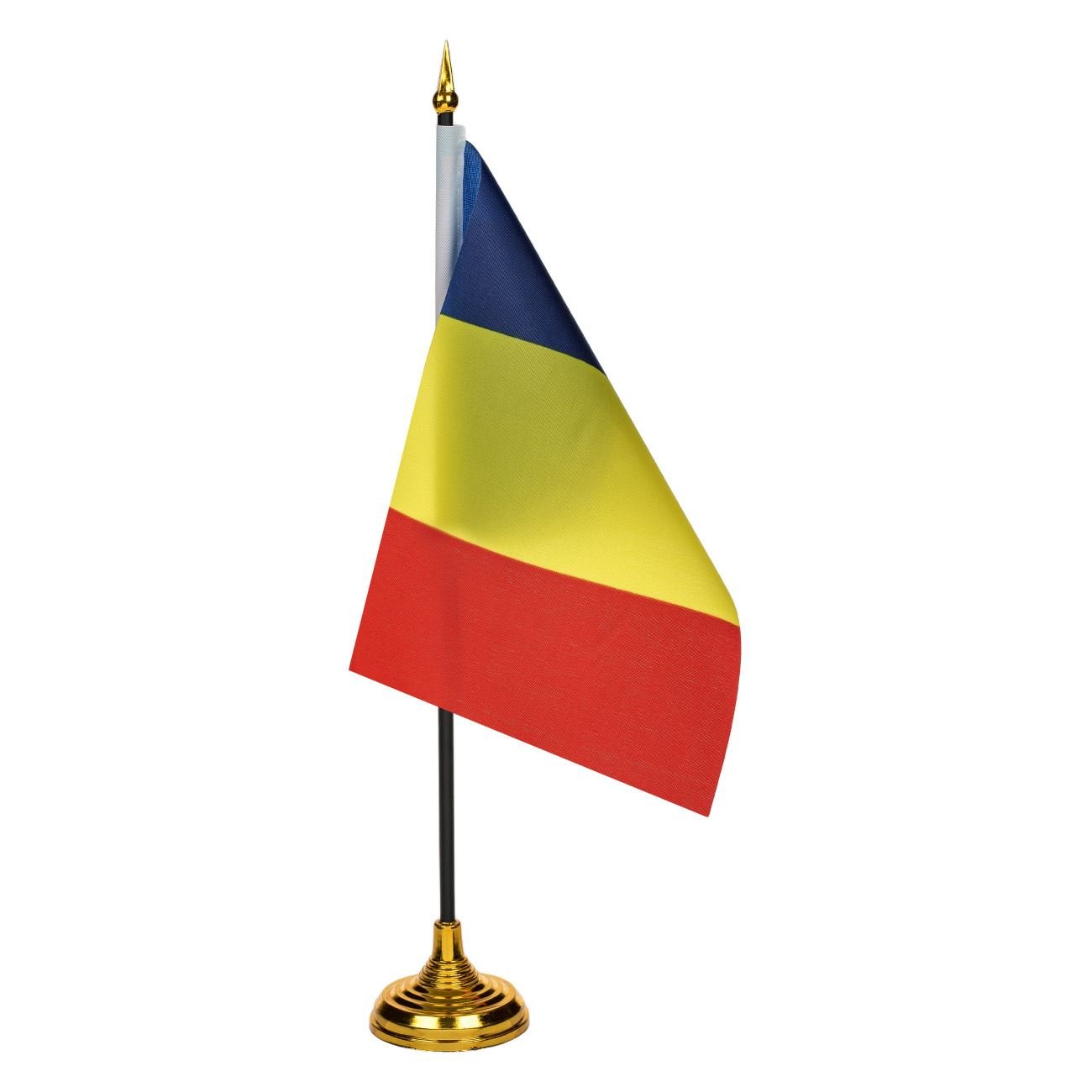 Steag decorativ, model romania, inaltime 30 cm, multicolor, baza metalica