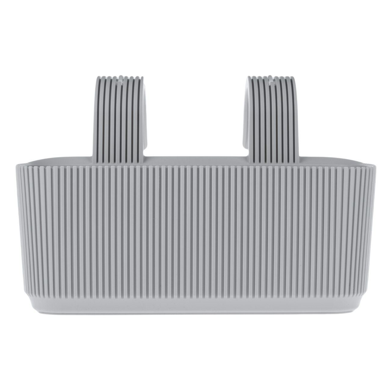 Jardiniera pentru balustrada, model reliefat, culoare gri, capacitate 3,2l, dimensiuni 29 x 21 x 19cm, material plastic — imaginea 3