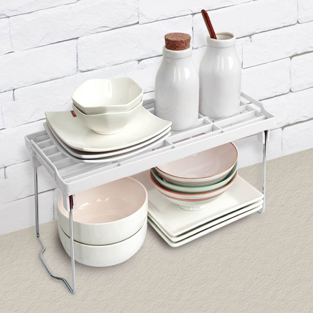 Raft pliabil bucatarie, model alb, picioare metalice, dimensiuni 37.5 x 23.5 x 18cm — imaginea 2