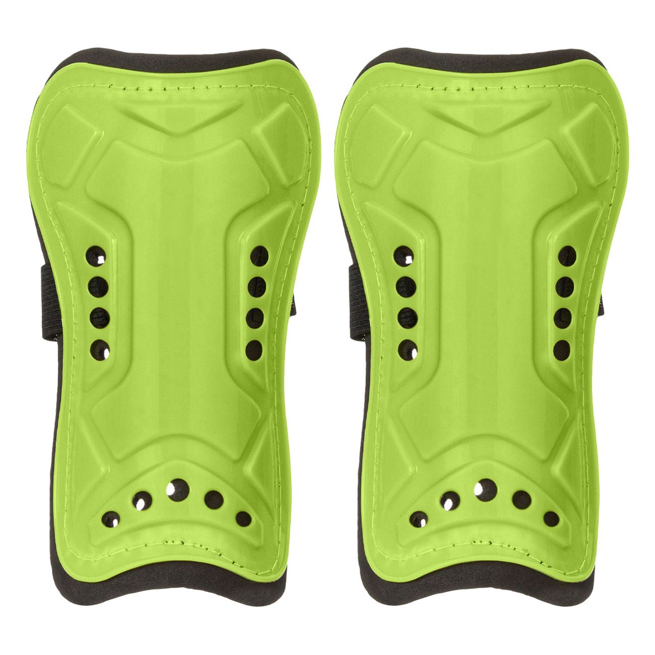 Aparatori tibie fotbal, model universal, culoare verde lime, ajustare elastica 18 cm, set 1 pereche - 2 | YEO