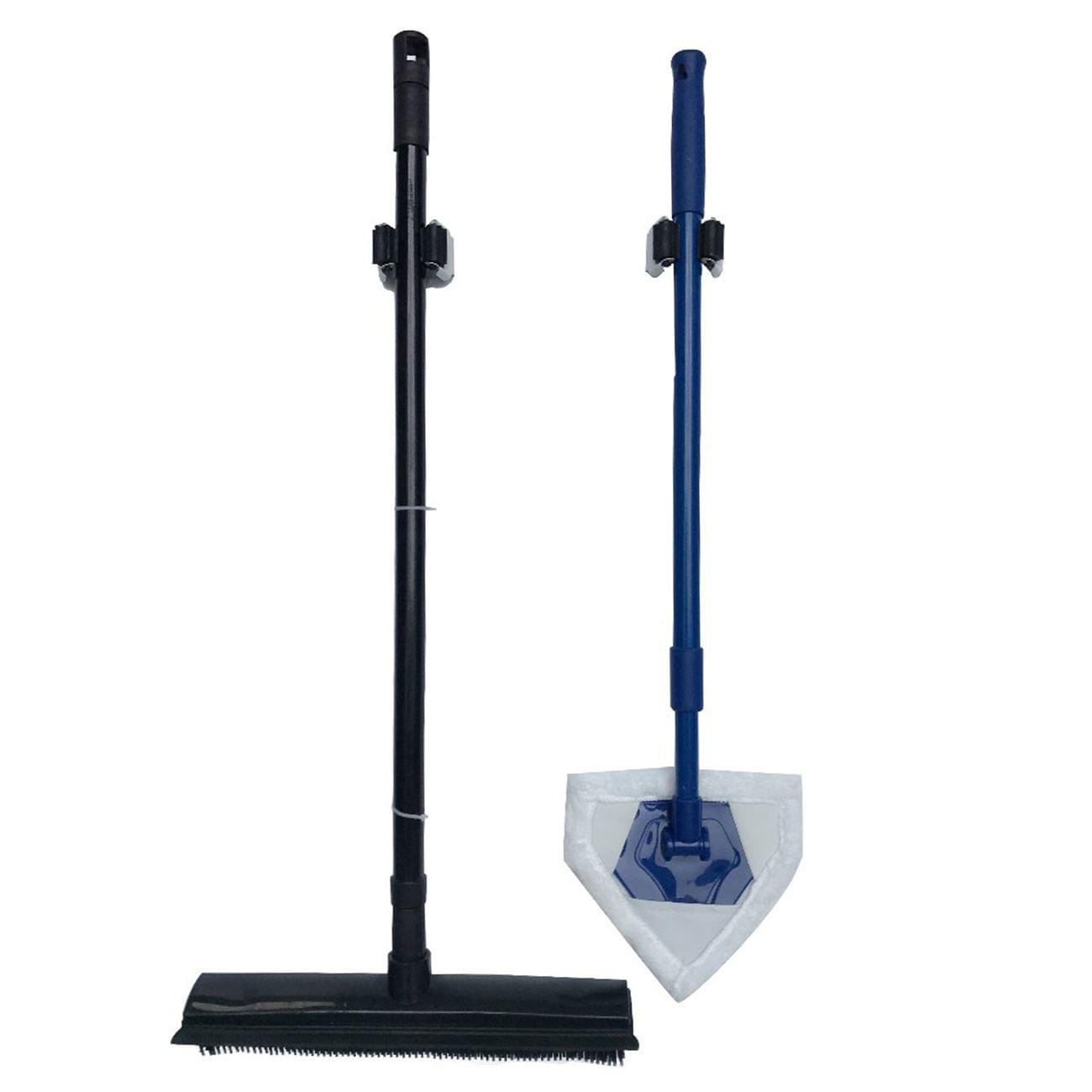 Clema fixare scule perete, set 2 bucati, metal si plastic, alb si negru — imaginea 2