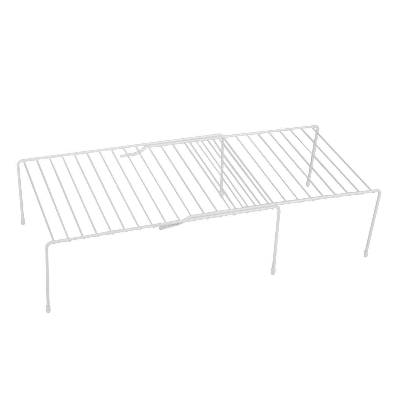 Raft organizare metalic, extensibil, alb, set 2 bucati, 38 x 26 x 13.5cm — imaginea 2