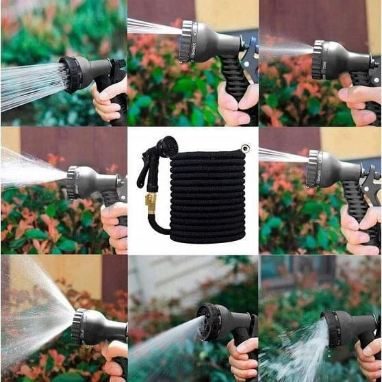 Furtun de gradina extensibil 15-30-45 m, Pistol de stropit cu 8 tipuri de pulverizare, 15m - 3 | YEO
