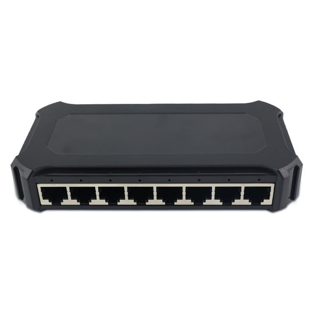 Switch Internet cu 8 Porturi, 100/1000Mbps, Plug and Play, Q-JH02, Negru