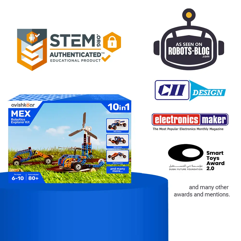 Kit robotica pentru copii, Avishkaar MEX 10-in-1 Robotic Explorer Kit