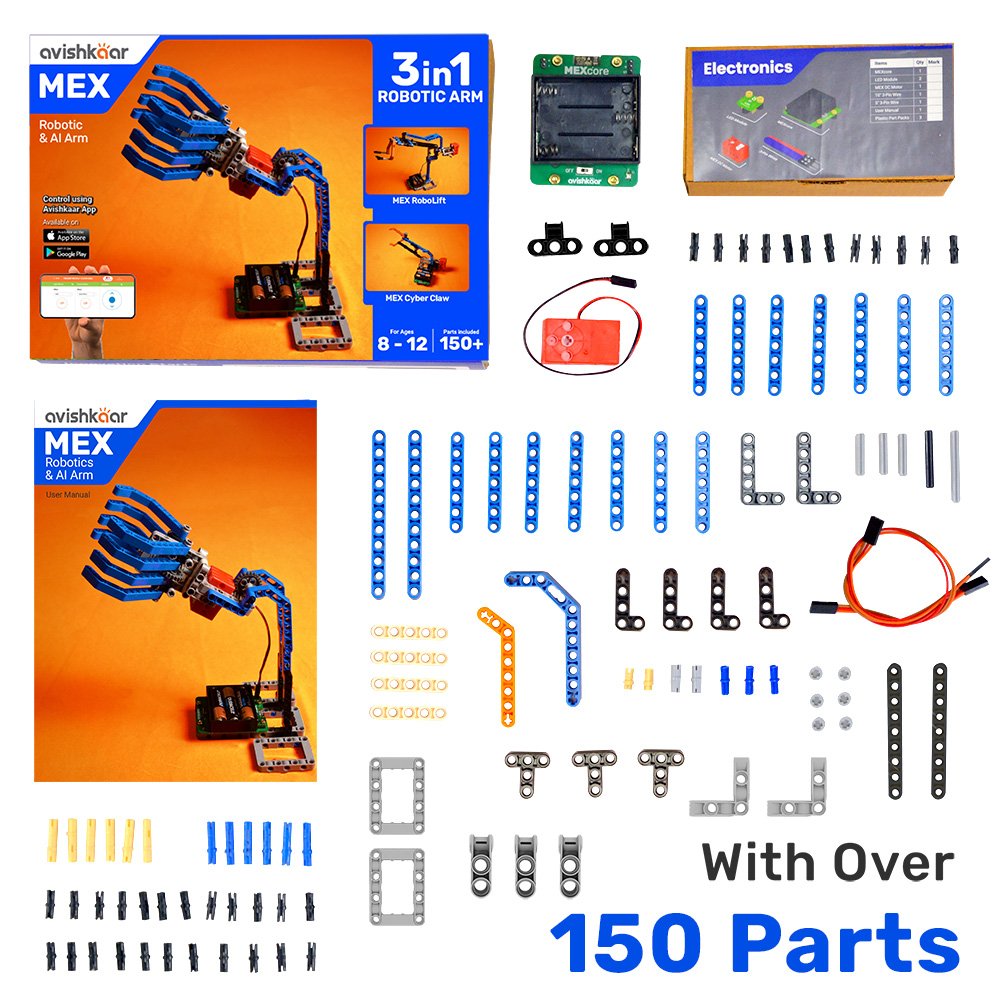 Kit robotica pentru copii, Avishkaar MEX 3-in-1 Robotic ARM Kit - 4 | YEO